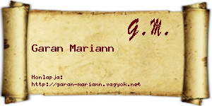 Garan Mariann névjegykártya