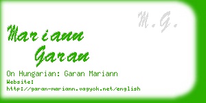 mariann garan business card